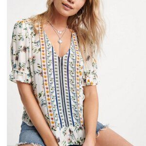 Lucky Brand Printed Maya Top Multi color
